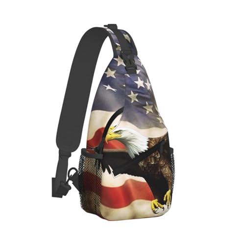 Bolso cruzado para hombre tipo bandolera con bandera americana miniatura 2