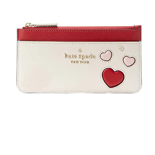 Kate Spade New York Large Slim Card Holder Wallet (Parchment Multi Hearts) #TOP18