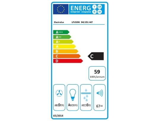 ELECTROLUX Cappa decorativa da parete LFV339K, larghezza 90 cm, 535 m3/h