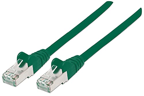 Image of Intellinet Network Patch Cable, Cat6, 1m, Green, Copper, S/FTP, LSOH / LSZH, PVC, RJ45, Gold Plated Contacts, Snagless, Booted, Polybag
