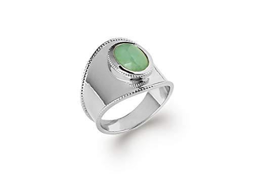 Bague Large WEHEKA Aventurine Argent 925 avec Sachet Cadeau Velours Offert pour Noël