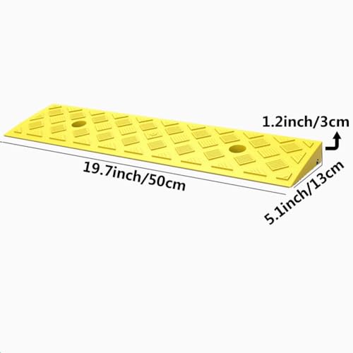 Rampa portátil para umbral de silla de ruedas, automóvil, scooter, entrada y escalón, de PE ligera antideslizante con elevación de 1 pulgada y tornillo de expansión (Amarillo) miniatura 4