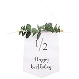 Homoyoyo Halbgeburtstagsbanner 6 Monate Langlebige Halbjahresgeburtstagsflagge aus Bruchfestem Material Dekoratives Hängeset für Party