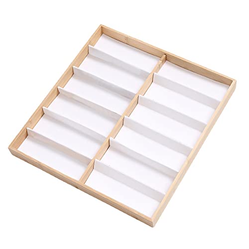 Bandeja para suporte de óculos - Caixa de Óculos de Sol com 12 Compartimentos Bandeja de Madeira | C