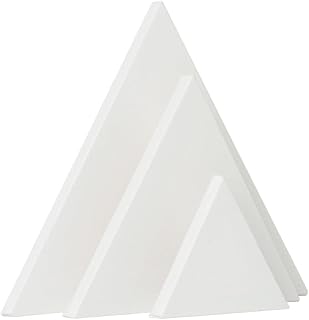 TRANSON 3 Sizes Triangle Shaped Stretched Canvas Primed Ready for Painting