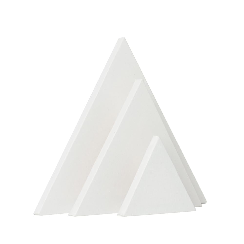 Toile d'artiste triangulaire Transon triptyque prêt à peindre en coton