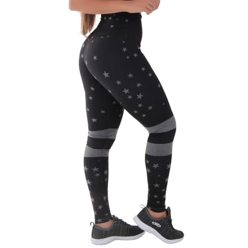Kit com 3 Leggings Mescla Sublimadas Cintura Alta Suplex (G, Estrela/Spider/Faixa)