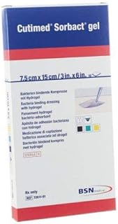 BSN Medical/Jobst 7261101 Cutimed Sorbact Antimicrobial Hydrogel Dressing, 7.5 cm Width, 15 cm Length (Pack of 10)