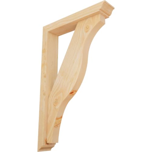 4"W x 20"D x 32"H Funston Traditional Rough Sawn Bracket w/Offset Brace, Douglas Fir