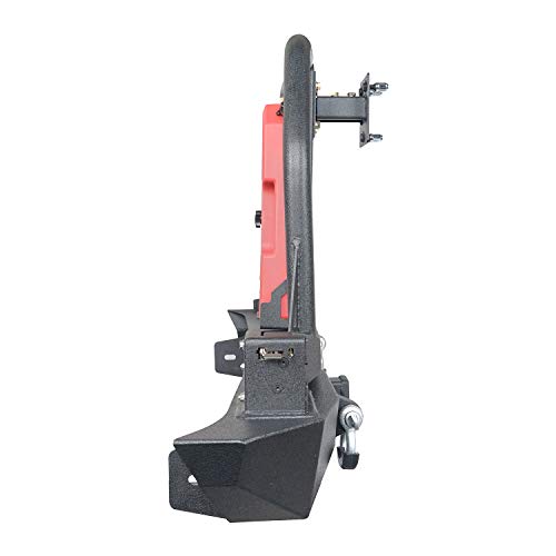 Hooke Road Rear Bumper & Spare Tire Carrier W/Oil Drum Holder & Receiver Hitches Compatible With Jeep Wrangler Jk & Unlimited 2007-2018 #TOP4