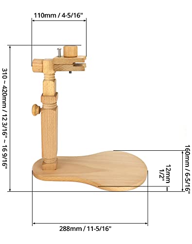 Qwork Embroidery Stands, Beech Wood Embroidery Hoop Stand, Adjustable Rotating Cross Stitch Stand Lap, Hands-Free Embroidery Frame Stand For Art Craft Sewing Projects #TOP5