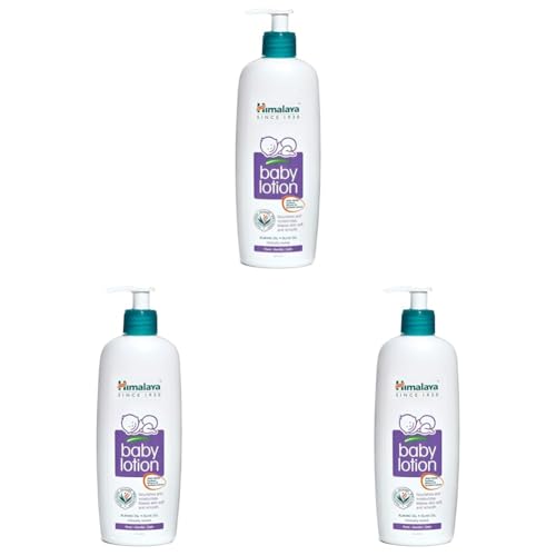 Image of Himalaya Gentle Baby Lotion with Almond Oil, Olive Oil & Giloy | pH 5.5 | No. 1 Doctor-Prescribed Brand | Nourishing Baby Moisturizer for All Skin Types | 400ml (Pack of 3)