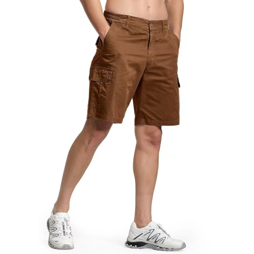 R RAMBLER 1985 Men’s Twill Cargo Shorts Relaxed Fit, Classic Hiking Shorts, Outdoor Workwear