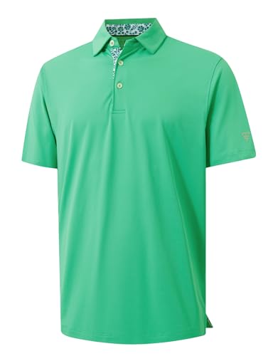 Image of Mens Polo Shirts Short and Long Sleeve Casual Solid Stylish Dry Fit Performance Designed Collared Golf Polo Shirts for Men