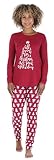 Sleepyheads Women's Knit Long Sleeve Tunic Top and Leggings Pajama Set, Solid Top Set - Cranberry Tr