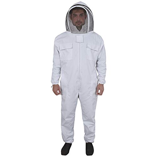 Sparx Sports Professional Full Body Beekeeping Suit Bee Keeping Costume, with Veil Hood (Medium)