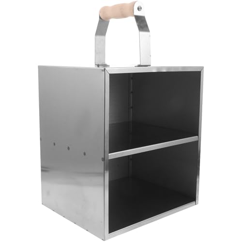 Mikikit Transfer Box Inoxydable Résistant Chaleur Seau Portable pour Transport et Rangement de Charbon pour Barbecue et Pique- Plein Air