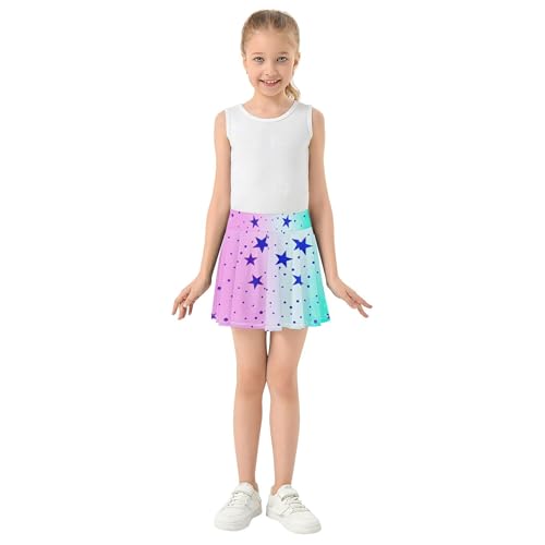Purple Stars Dots Soft Pastel Gradient Toddlers Tennis Skirts Casual Athletic Shorts for Girls Skorts School Skirt 4t3