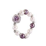 FANTIKAXW Regalos de joyería para bodas Bohemia con anillos de perla hechos a mano en piedra natural para mujeres con acero inoxidable