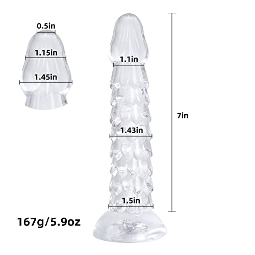 7 Inch Dragon Scales Realistic Dildo G-Spot Stimulation Dildos With Powerful Suction Cup For Hands-Free Play Anal Adult Sex Toy For Women And Couple (Clear) #TOP1