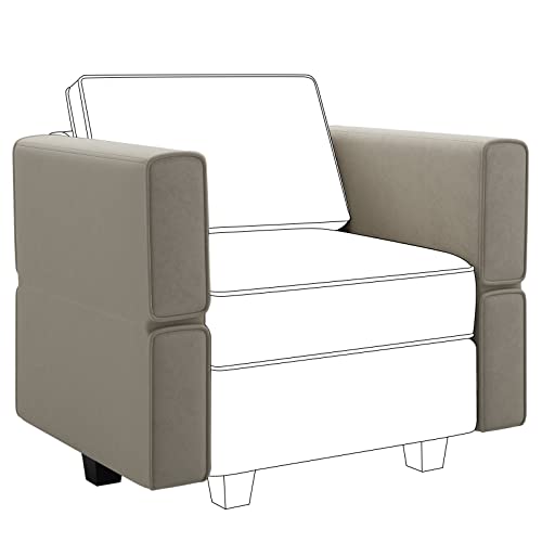 Belffin Modular Sofa Armrest Backrest Module for Modular Sectional Sofa Couch Side Armrest, Backrest Velvet Grey Armrest/Backrest Module Grey