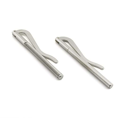 PZRT 2-Pack Metal Money Clip Bar 80mm Wallet Replace Parts Spring Clamp Cash Holder Leathercraft Accessories Silver Color 2 Types2