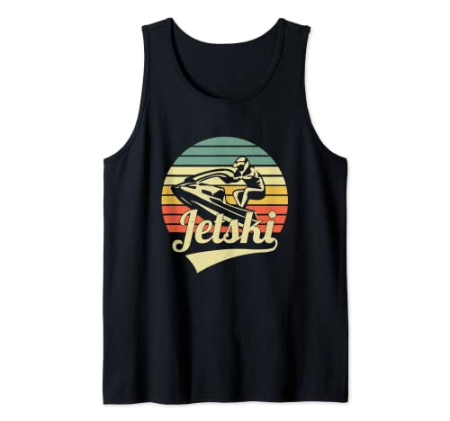 Jet Ski Retro Vintage Sunset Scooter acuático Jet Ski Camiseta sin Mangas