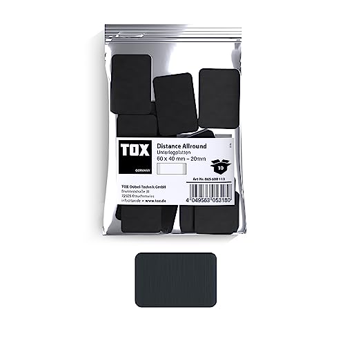 TOX Distance Spessori Allround, spessori in plastica, caricabili fino a 5 tonnellate, polipropilene, 60 x 40 x 20 mm, 1 sacchetto, 10 pezzi, 065600113