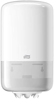 Tork 558000 Mini Centrefeed Dispenser M1 / Paper Dispenser Suitable for Tork Mini Basic Paper, Mini Wiping Paper (Plus), M1 rolls / Paper Towel Dispenser Wall Mounted / Elevation Design White
