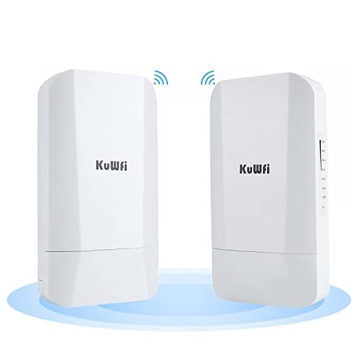 KuWFi 300 Mbps utomhus trådlös brygga långdistans point-to-point WiFi-förlängare, WiFi-sändare 14 DBi hög åtkomstpunkt, Wi-Fi-brygga, enkel inställning