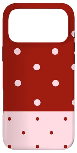 Burgundy and Pink Polka Dots Trendy Polkadots Aesthetic �X�}�z�P�[�X iPhone 17 Pro Max �p