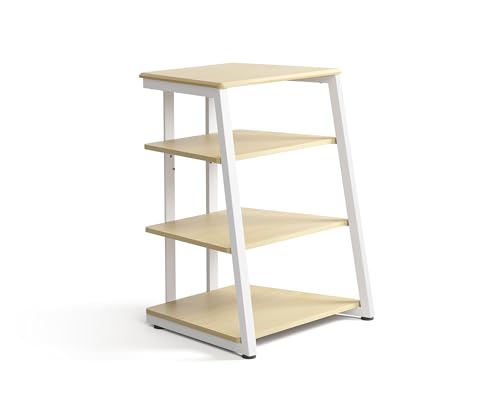 FITUEYES DESIGN HIFI Stand Record Player Stand 4-Tier Wooden Shelves for av amp/Turntable/Sky box/Xbox One/Printer Multifunctional Height Adjustable Load Capacity 50KG - Image 8