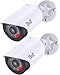 BNT Dummy Fake Security Camera, with One Red LED Light at Night, for Home and Businesses Security Indoor/Outdoor (2 Pack, White)