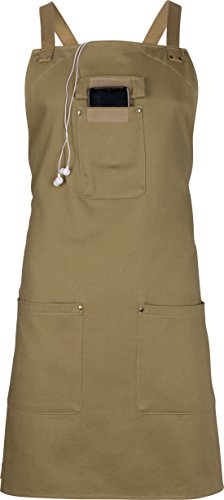 Gardening Apron With Pockets For Women - Work Or Utility Apron, Artist Smock, Harvesting Apron - Gardening Gifts For Women (Medium, Green) #TOP4