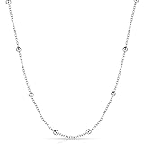 NIMOCO 925 Sterling Silver Chain Necklace for Women Men 1.5mm Dainty Adjustable Long Thin Silver Sna