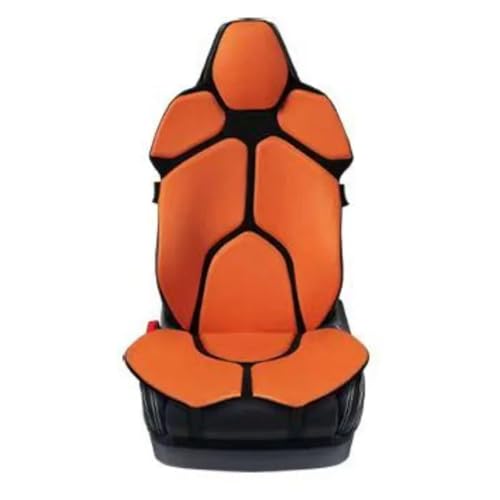 LLXPWMZVQ Compatible for Civic Type R Cushion Car Seat Chair Back Mesh Lumbar Back Brace Massage Back Pad Support Home Office(Orange)