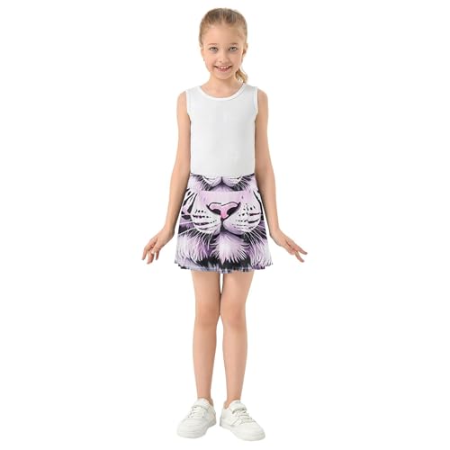 Cute Comfy Athletic Shorts Girls Skorts Toddlers Tennis Skirts Cheer Skirt Tiger Diamond Pink Petal 4t3