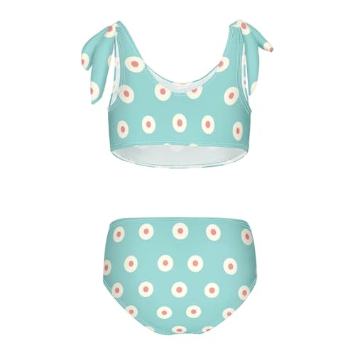 KLL White Polka Dot Red Background Girls Two Piecing Bikini Set Beach Swimsuits Swimwear Adjustable Shoulder Strap2