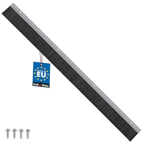 KOTARBAU® Brosse Bas de Porte - Aluminium - 1 m - Argent - Isolant - 60 mm - Joint De Porte D'Entrée - Protection Insectes - Langlebig Fiable - Bas Ouvrant Isolant - Anti Cafard - à Visser Bavette
