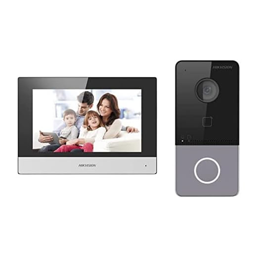 HIKVISION Telefone de porta de vídeo sem fio baseado em IP/sino | Tela TFT colorida de 7 polegadas | Resolução 1080p | Cobertura grande angular | Microfone e alto-falante embutidos | Cancelamento de