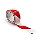 25m Bodenmarkierungsband Breite 50mm Klebeband zum Markieren am Boden für Warnschilder Sicherheitsmarkierung Warnband Bodenmarkierung (1 Rolle, Rot-weiß)