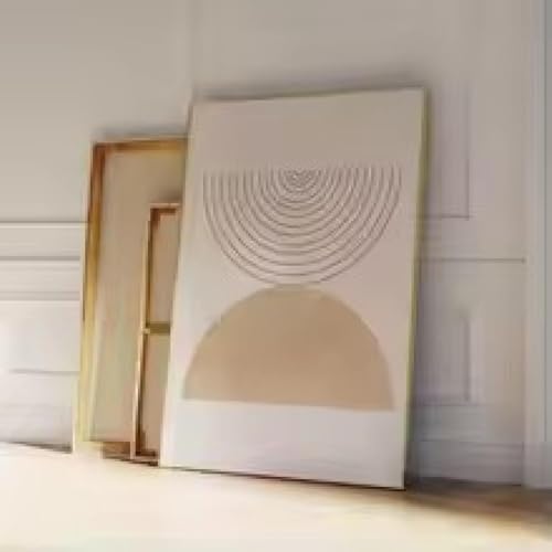 Affiche impression d'art mural peinture géométrique abstraite beige - 4