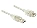 Produktbild Delock Verlängerungskabel USB 2.0 Typ-A Stecker > USB 2.0 Typ-A Buchse 0,5 m transparent