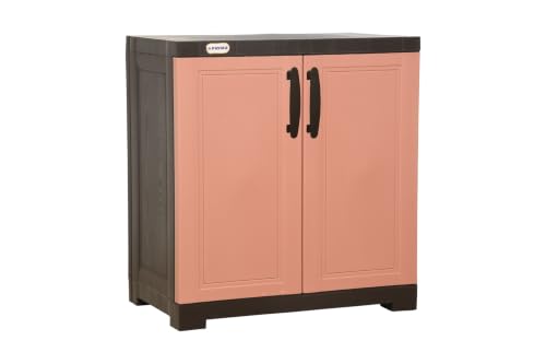 Image of Prima Viva-1 Plastic Storage Cabinet (Small H 2 Ft x W 2 Ft x D 1.6 Ft) | 2 Compartments Multipurpose Organizer for Home & Office | Strong, Stylish & Spacious Cupboard for Clothes & Essentials