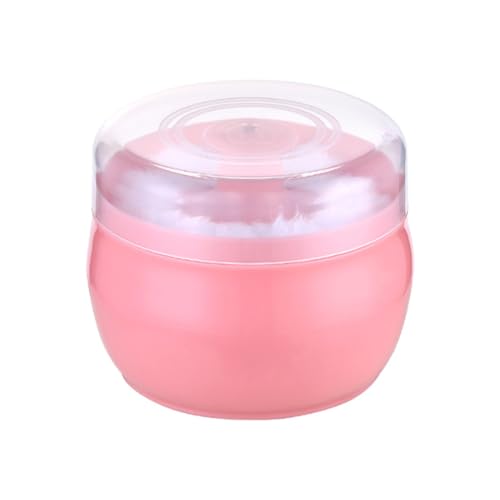 50g Pink Plastic Empty Baby Powder Puff Container After Bath Fluffy Puff Kit Talcum Powder Holder Body Care Cosmetic Bath Powder Dispenser Case with Sifter and Powder Puffs for Home Travel
