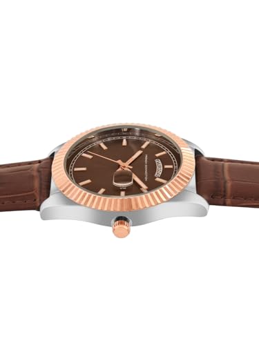 Image of French Connection Analog Brown Dial Leather Strap Quartz Watch for Men - FCN0135BRL