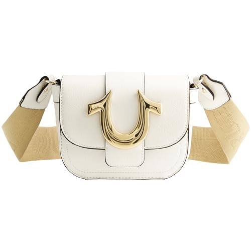 Sac True Religion femme bandoulière blanc petit format sacoche rabat