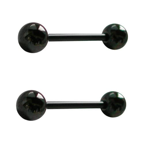 DENI2 Piercings lengua negros con barra flexible 16mm de largo, material bioplast antialergico