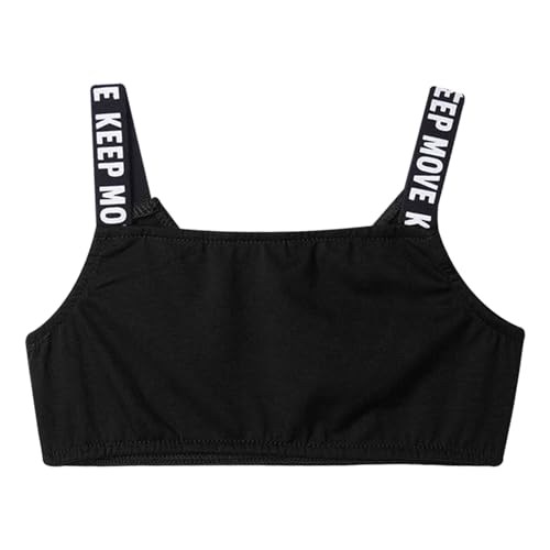 Moily Kids Girl Solid Racer Back Sports Bra Crop Top Tanks Undershirts Gymnastics Dance Workout Camisole2