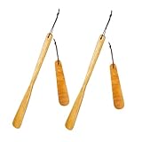 HONITANO 4 Stück Teiliges Holz Schuhlöffel Ergonomisch Geformt Langlebig Leichter Schuhanzieher für Bequemes Anziehen und Ausziehen von Schuhen für Zuhause Senioren und Schwangere